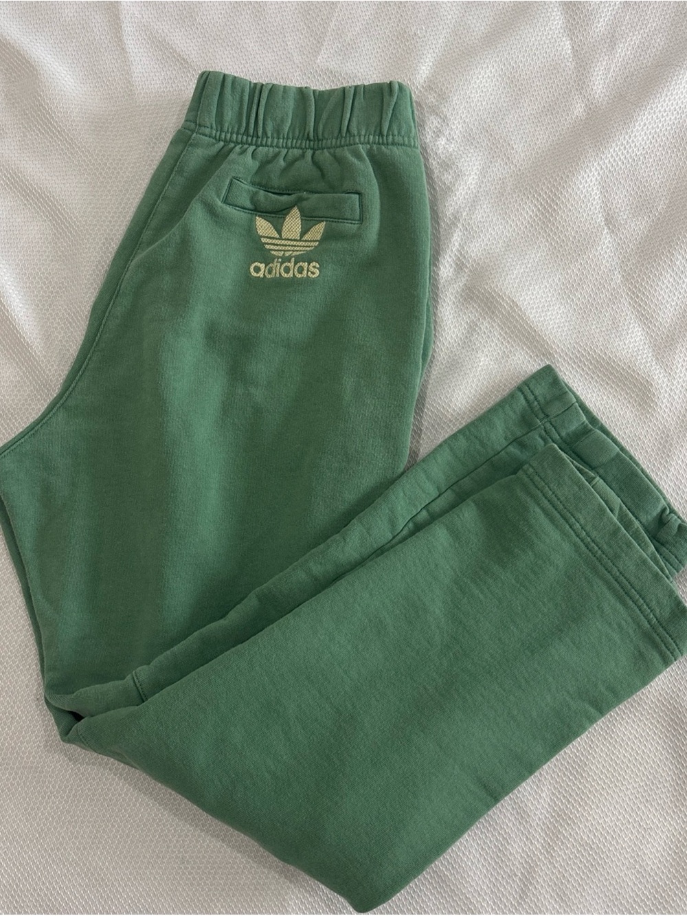 Womens Size S Adidas Premium Straight Leg Sweat Pants Green FM7183 Comfy